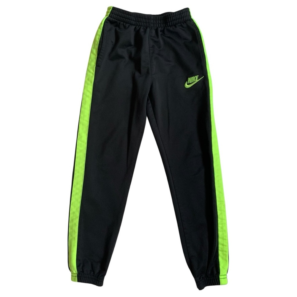 Nike Kids Track Pants Black with Neon Stripes Size 6 (M)
